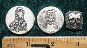 Mutiny Metals & BYB Eh/o[A1.5IX .999 Vo[ g[^AYoung Buck Dave Skull