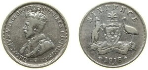 I[XgA 1918N M 6yX (.925) VF