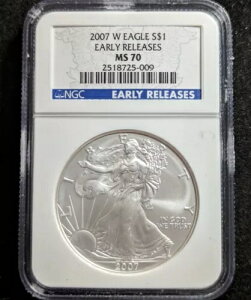 2007-W �V���o�[ �C�[�O�� �h�� �R�C�� $1 NGC MS 70 ���������[�X 2518725-009 1 �I���X F...