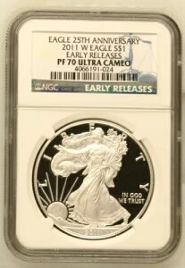 2011 W�v���[�t �A�����J���V���o�[�C�[�O�� NGC PF70 ���������[�X 25���N�L�O