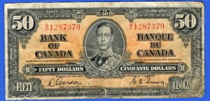 �J�i�_ 50�h�� 1937�N BC-26b / P-63b �L���O�W���[�W6�� Circ. Note B/H 1287379 (�j������)