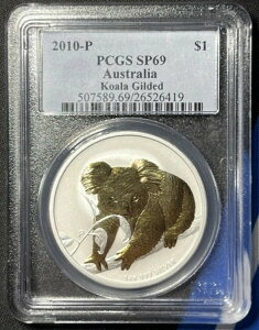 2010-P オーストラリア 1ドル コアラ金貨 金メッキ PCGS SP69