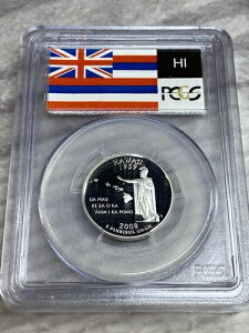 ハワイ 2008 S シルバークォーター 25セント Pr70dcam PCGS フラッグラベル