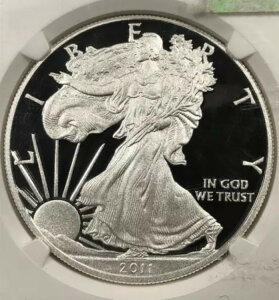 2011-W ASE �o�[�j�b�V���h�E�v���[�t�E�A�����J���E�V���o�[�E�C�[�O���B$1 NGC PR70Ult�BCam�B25���N�L�O�B