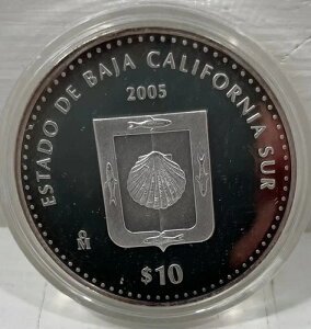 2005 メキシコ バハ カリフォルニア スル 10 ペソ銀貨