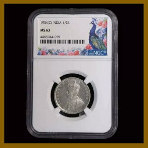 CMX̃Ch1/2s[݁A1934NiCjJJb^NGC MS 63 LOW[W5