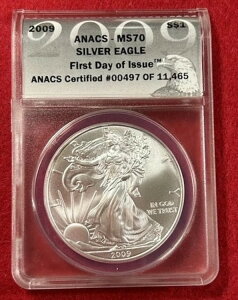 2009N $1 AJ Vo[ C[O ANACS MS70 s FDI xBŏ 500 