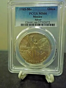 1985 Mo メキシコ 1 オンス シルバー リベルタード .999 プラタ プラ MS66 PCGS ベターデイト