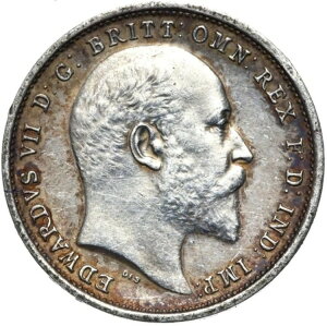 イギリス - エドワード 7 世 - 4 ペンス ペニー 1903 年 マウンディ - シルバー - グレード!