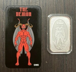 CMG �~���g 1�I���X .999 �V���o�[ �v���[�t �A�[�g�o�[ THE DEMON Master Of Terror W COA #57