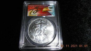 2021年 アメリカン シルバー イーグル 1オンス PCGS MS70 FS 1/1000 トーマス クリーブランド イーグル T-1