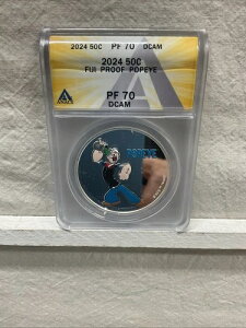 2024年 フィジー ポパイ カラー化プルーフ 1オンス 銀貨 PF 70