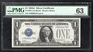 FR. 1601 1928-A 1hut@j[obNv⌔ PMG `CX UNC-63