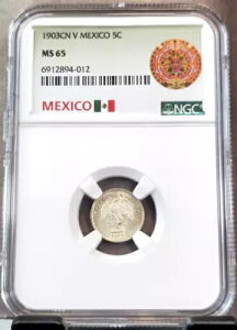 1903 Cn V ���L�V�R �V���o�[ 5 �Z���^�[�{ 5C NGC MS 65 �󏭂Ȕ�������� BU