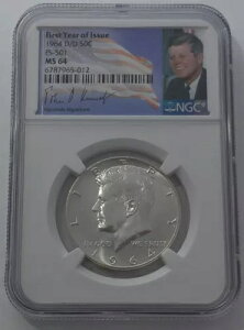1964N D/D NGC MS64 FS-501 PlfBđł~g}[N n[t_[ 50Zg 90%Vo[