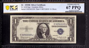 1935 H $1 ݏؖ m[g FR.1618 EJ ubN PCGS B SUPERB GEM 67 PPQ