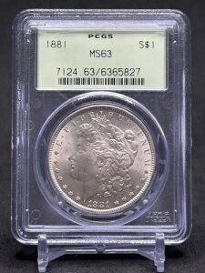 1881-P モーガン シルバー ダラー 1 ドル 魅力的なコイン - PCGS グレード MS63 グリーン ホルダー!