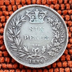 1569-1837 エリザベス1世-ウィリアム4世 イギリス 6ペンス銀貨