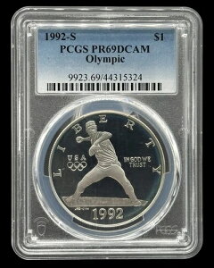 AJ 1992-S $1 IsbN싅p PCGS PR69DCAM O[fBOς