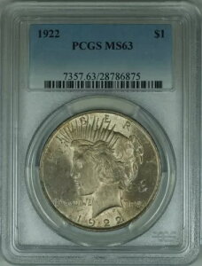 1922�N �s�[�X�V���o�[�h�� S$1 PCGS MS-63 ���C�g�g�[�� (31 J)