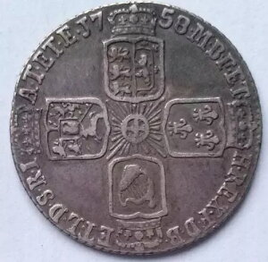 1758年 6ペンス硬貨 キングジョージ2世 銀貨 ほぼ非常に良好