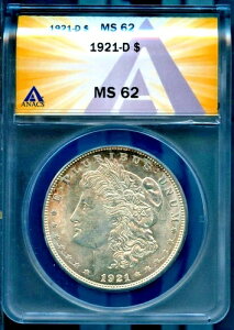 1921-D 1h⃂Kh MS 62 ANACS # 7805686 + {[iX
