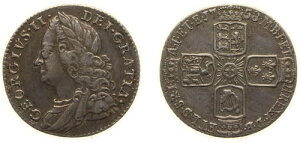 イギリス 1758 6ペンス銀貨 (.925) XF