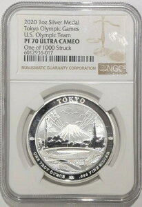 2020 �����I�����s�b�N 1�I���X �⃁�_�� �č��I�����s�b�N�`�[�� NGC PF 70 UCAM