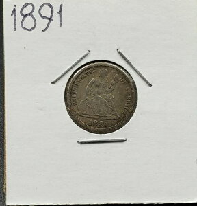 1891年 P リバティ座像銀貨 10セント硬貨 チョイス VF 非常に良好な状態