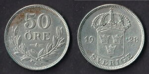 �R�C���A�X�E�F�[�f�� 50 �z�� 1928�N �O�X�^�t5�� (1908 - 1950) �� .600 KM# 788-