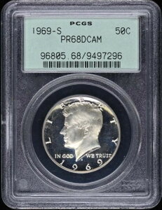 1969-S 50Zg PlfB n[t^C 2 Vo[Nbh PCGS PR68DCAM OGH