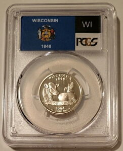 2004年 S シルバー ウィスコンシン州 クォーター プルーフ PR70 DCAM PCGS フラッグラベル