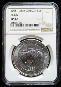 NGC MS63 2015 1.25�I���X ��� �J�i�_�h�� 8�h�� GH12