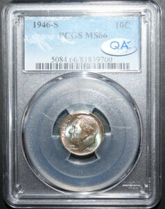 MS66 1946 S 10�Z���g ���[�Y�x���g �V���o�[�_�C�� PCGS ���C���O���[���u���[�g�[�� NICE QA���F