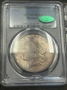 1921�N P �����K�� �V���o�[ �_���[ PCGS MS64 CAC ���F�ς� ? �g�[�����H�ς�