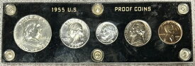 1955年 5枚 シルバーコイン プルーフセット - プルーフセット プラスチックホルダー入り BOX-CS1