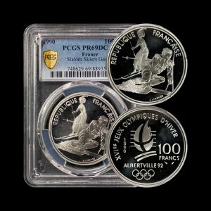 �t�����X�B1990�N�A100�t�����A��� - PCGS PR69 - �~�G�I�����s�b�N�A�X�����[���X�L�[