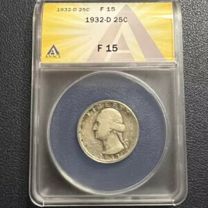 1932-D ���V���g�� �V���o�[ �N�H�[�^�[ 25C F 15 ANACS *�L�[���t*