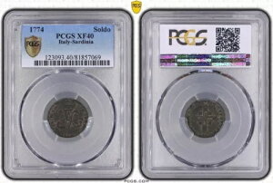 �C�^���A �T���f�[�j�� ��� 1�\���h 1774�N KM#66 �Ӓ� PCGS XF40