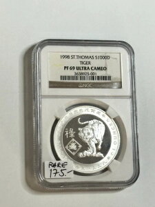 1998�N �Z���g�g�[�}�X 1000 �h�u���X �^�C�K�[ �V���o�[ �R�C�� PF 69 �E���g�� �J���I NGC �O���[�h ���A