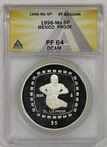 1996 Mo ���L�V�R �V���o�[ 5 �y�\�u�G�� ���`���h�[���v�v���[�t �R�C�� ANACS PF64DCAM �I�����J...