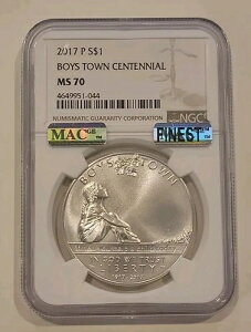 2017 P �{�[�C�Y�^�E�� �V���o�[�_���[ NGC MS70 MAC �t�@�C�l�X�g