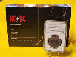 2023�N �I�[�X�g�����A 50�Z���g AC/DC 50���N�L�O �A���e�B�[�N .999 ����R�C�� - NGC MS 70