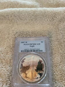 2007-W �v���[�t DCAM �V���o�[ �C�[�O�� �O���[�h PCGS PR70 DCAM ���C�g �p���v�L�� �g�[�j���O �ǍD!