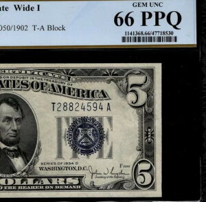 1934�ND 5�h����ݏؖ��� ���C�h1 PCGS 66 PPQ GEM UNC (AJJ) 3/3 T28824594A