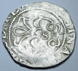 1400年代〜1500年代 フェルディナンド・イザベラ スペイン シルバー 1/2 レアル アンティーク コロンブス コイン