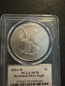 2024-W �o�[�j�b�V���h �A�����J�� �V���o�[ �C�[�O�� PCGS SP70