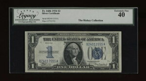 DBR 1934 $1 Vo[ t@j[obN Fr. 1606 BA ubN KV[ XF-40 VA B24012555A