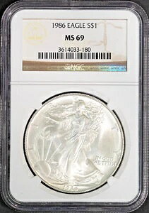 1986N 1h݃AJC[O MS 69 NGC # 3614033-180 + {[iX