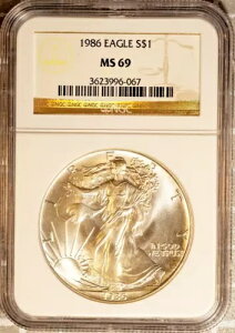 1986NNx 1h݃AJC[O MS 69 NGC # 3623996-067 + {[iX